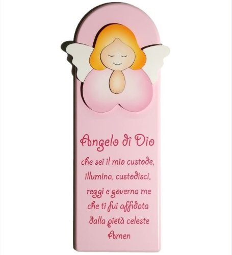 PALA ANGELO DI DIO CHE PREGA ROSA 10X29