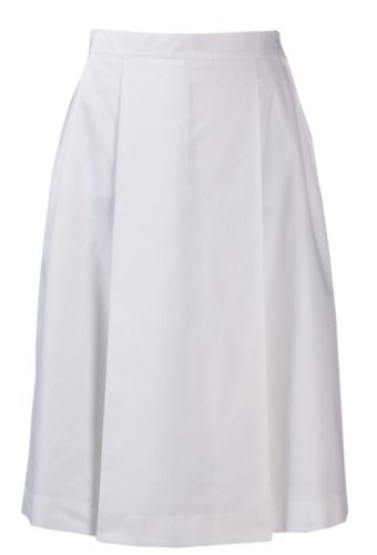 GONNA GABARDINELLA 2 PIEGHE DAVANTI S/FODERA BIANCO - COTONE/TERITAL