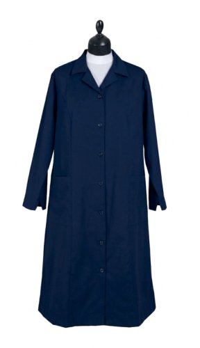 GREMBIULE MOD. BRESCIA  BLU - Manica lunga - 35% Cotone 65% Poliestere