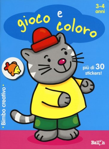 Gioco e coloro. 3-4 anni. Bimbo creativo. Con adesivi