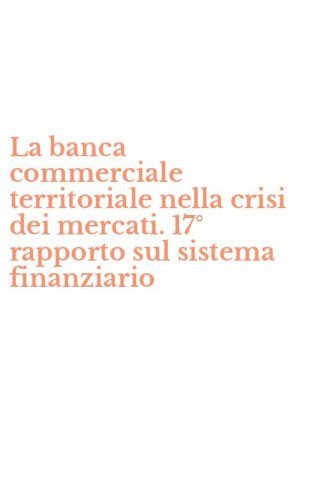 La banca commerciale territoriale nella crisi dei mercati. 17&deg; rapporto sul sistema finanziario