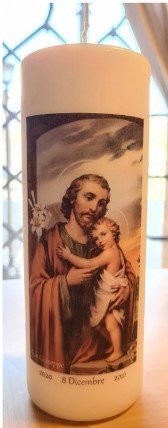 CANDELA A SAN GIUSEPPE - Dimensioni:  7x19 cm. Anno dedicato a San Giuseppe 2020/2021