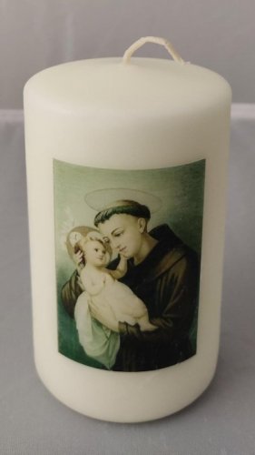 CANDELA SANT'ANTONIO - Diametro 6 cm. Altezza 10 cm.