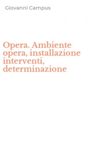 Opera. Ambiente opera, installazione interventi, determinazione
