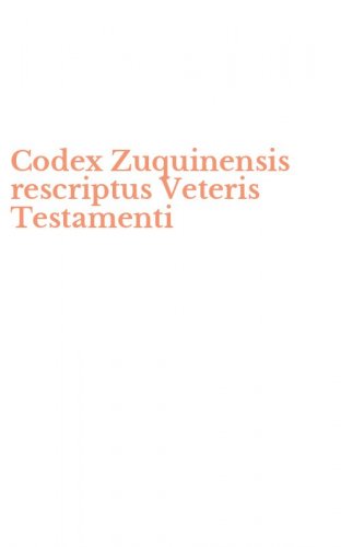 Codex Zuquinensis rescriptus Veteris Testamenti