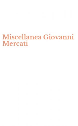 Miscellanea Giovanni Mercati