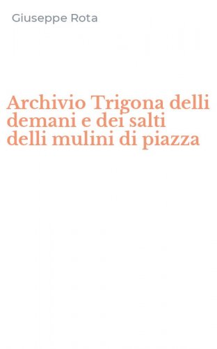 Archivio Trigona delli demani e dei salti delli mulini di piazza