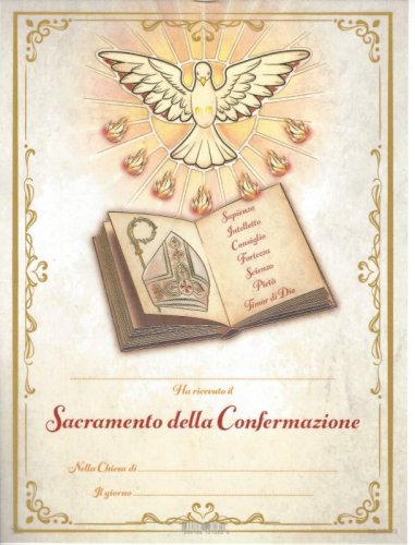 PERGAMENA CRESIMA - Pergamena stampata su cartoncino. Dimensione 18x24 cm