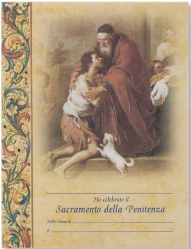 SACRAMENTO DELLA PENITENZA - Pergamena stampata su cartoncino. Dimensione 18x24 cm