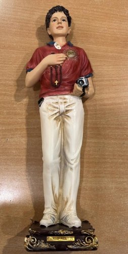 SAN CARLO ACUTIS  - STATUA IN RESINA COLORATA - Disponibile in due misure, scegliere la dimensione desiderata