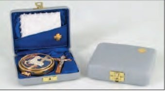 ASTUCCIO PORTAVIATICO GRIGIO CON INTERNO BLU