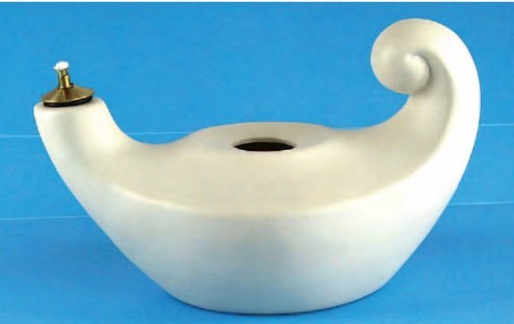 LUCERNA "ALADINO" GRANDE COLOR AVORIO - Realizzata in ceramica, color beige. Lunghezza cm 19.