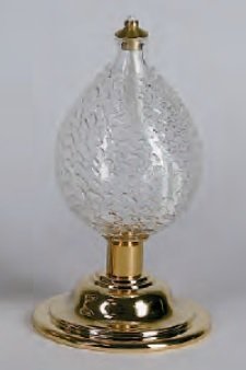 LUME GOCCIA VETRO SOFFIATO BUGNATO - Realizzato in vetro, base in ottone. Altezza 13.5 cm e diametro 8 cm.