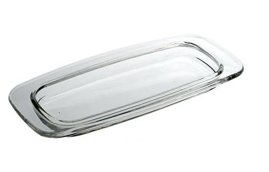 PIATTINO QUADRATO IN VETRO - Misure  20 x 9,5 cm.
