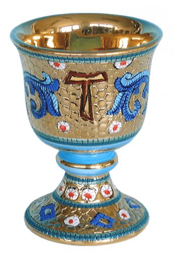 Calice da 15 cm - stile "bizantino" - decorazione "Tau"