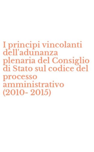 I principi vincolanti dell'adunanza plenaria del Consiglio di Stato sul codice del processo amministrativo (2010-2015)