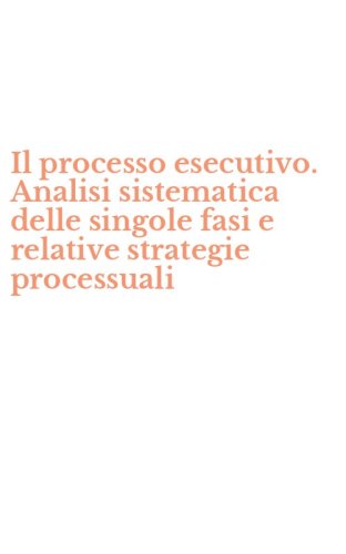 Il processo esecutivo. Analisi sistematica delle singole fasi e relative strategie processuali