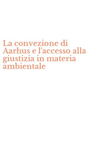 La convezione di Aarhus e l'accesso alla giustizia in materia ambientale