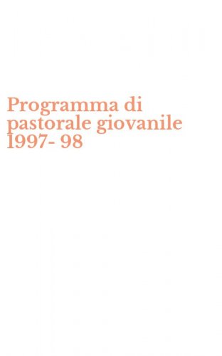 Programma di pastorale giovanile 1997-98