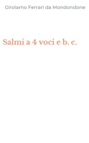 Salmi a 4 voci e b. c.