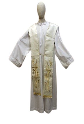 STOLA BIANCA PER SACERDOTE E DIACONO - In raso.