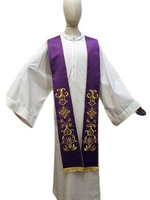 STOLA CON ORNAMENTO DORATO