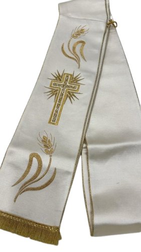 STOLA RASO CROCE E SPIGHE RICAMATA DIACONALE