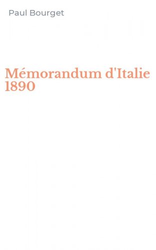 M&eacute;morandum d'Italie 1890