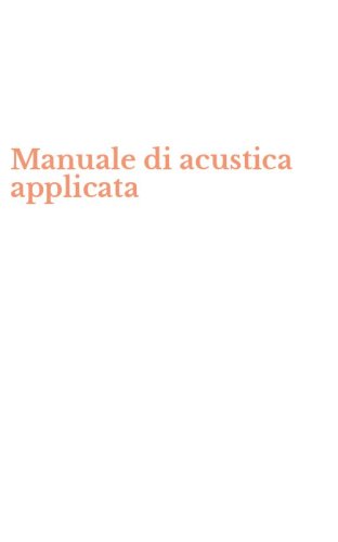 Manuale di acustica applicata