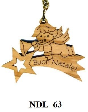 ANGELO STELLA BUON NATALE - Decoro legapacco con cordoncino dorato. Dimensioni circa 20/50 mm.