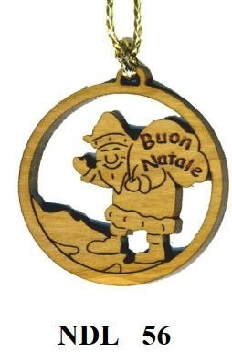 BABBO NATALE - Decoro legapacco con cordoncino dorato. Dimensioni circa 20/50 mm.