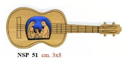 CHITARRA NATIVITA' - Legno di ulivo. Con biglietto messaggio in busta crystal.