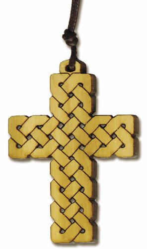 CIONDOLO CROCE DI SALOMONE - Legno di ulivo. Con biglietto messaggio in busta crystal.