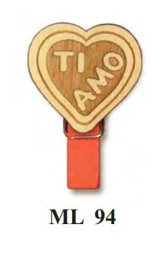 MOLLETTA "TI AMO" - Legno di ulivo. Con biglietto messaggio in busta crystal.