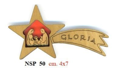 STELLA GLORIA - Legno di ulivo. Con biglietto messaggio in busta crystal.