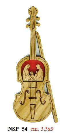 VIOLINO NATIVITA' - Legno di ulivo. Con biglietto messaggio in busta crystal.