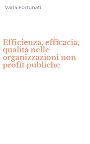 Efficienza, efficacia, qualit&agrave; nelle organizzazioni non profit publiche