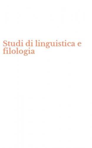 Studi di linguistica e filologia