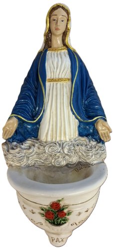 ACQUASANTIERA MADONNA MIRACOLOSA - Misure: 20 x 9 cm.