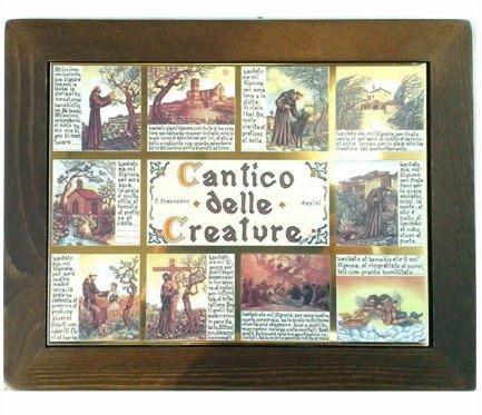FORMELLA CERAMICA CANTICO DELLE CREATURE - 27x22 cm
