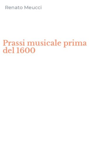 Prassi musicale prima del 1600