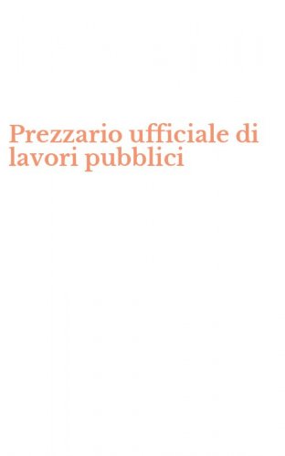 Prezzario ufficiale di lavori pubblici