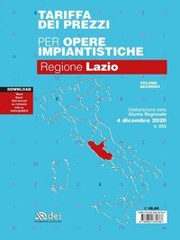 Tariffa dei prezzi per opere impiantistiche 2020. Regione Lazio