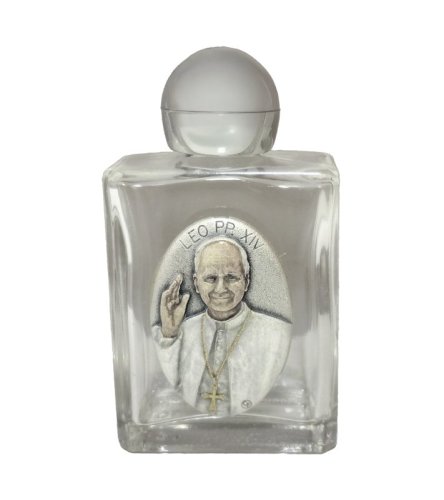 BOTTIGLIETTA PER ACQUA SANTA - PAPA LEONE XIV - Rettangolare con placca a colori 15ML