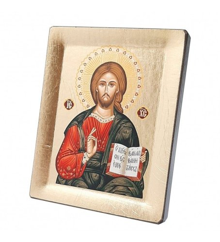 CRISTO MAESTRO 10X13 CM - Icona su legno realizzata con la tecnica serigrafica. Provenienza Grecia.