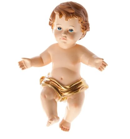 GESU' BAMBINO 15 CM  PANNO DORATO