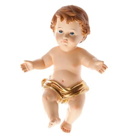 GESU' BAMBINO CON PANNO DORATO 20 CM