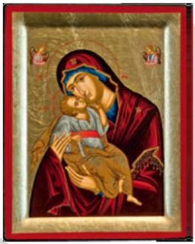 MADONNA DOLCEZZA 10X13 CM - Icona su legno realizzata con la tecnica serigrafica. Provenienza Grecia.