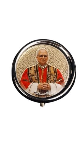 PORTAROSARIO RESINATO LEONE XIV CON ROSARIO