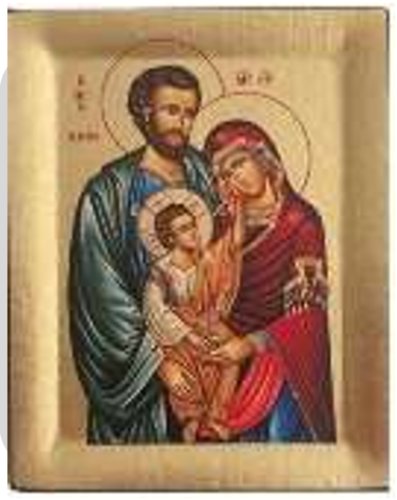 SACRA FAMIGLIA CAREZZA 10X13 CM - SERIGRAFATA GRECA